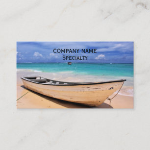 Tarjeta De Visita Barco En La Playa