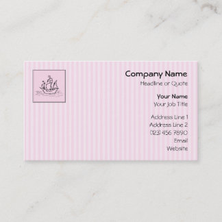 Tarjeta De Visita Barco pirata. Negro y rosa