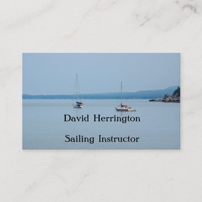 Tarjeta De Visita Barcos de vela en el río (Anverso)