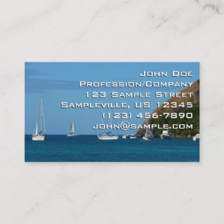 Tarjeta De Visita Barcos de vela en la Bahía Blanco y Azul Náutico