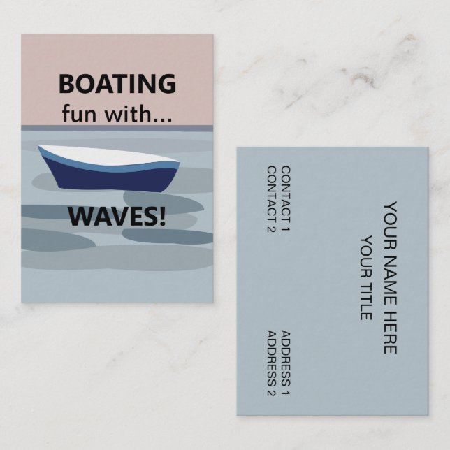 Tarjeta De Visita Barcos Divirtiéndose con las Olas Barcos (Anverso / Reverso)