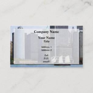 Tarjeta De Visita Barcos - Goleta contra el horizonte de Manhattan