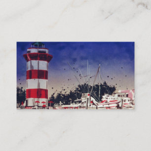 Tarjeta De Visita barcos Hilton Head Carolina del Sur del faro