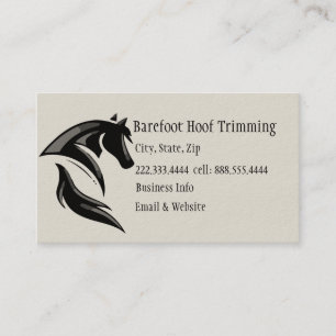 Tarjeta De Visita Barefoot Hoof Recortando Arte Blanco Negro