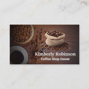 Tarjeta De Visita Barista   Bolsa de Granos de Café