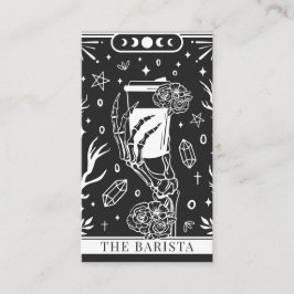 Tarjeta De Visita Barista Gris Carbón Tarot