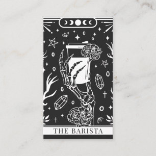 Tarjeta De Visita Barista Gris Carbón Tarot