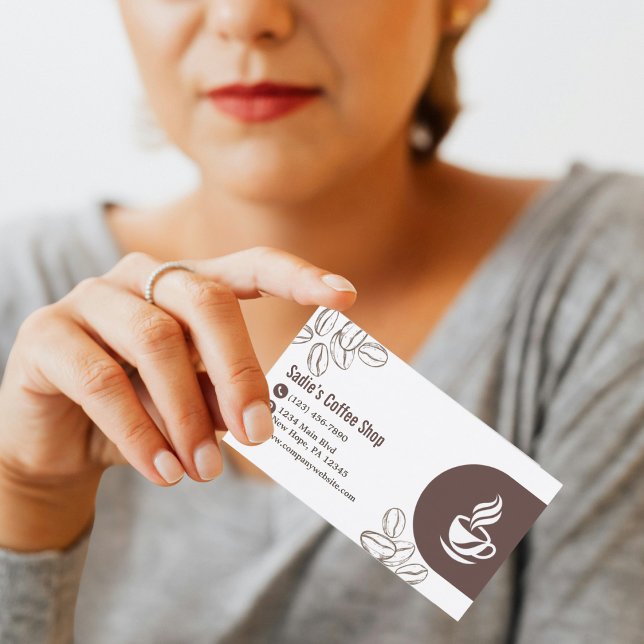 Tarjeta De Visita Barista Moderno de Cafetería Profesional Personali (Subido por el creador)