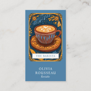 Tarjeta De Visita Barista Tarot Blue