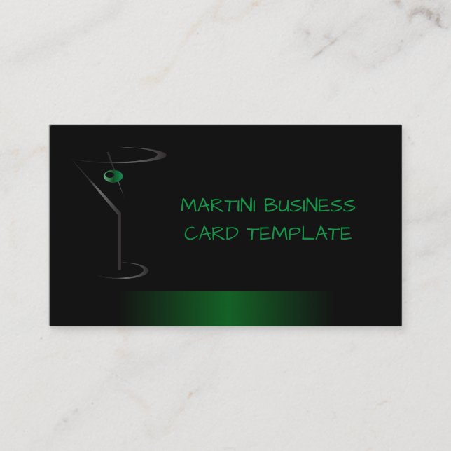 Tarjeta De Visita Barman de estilo verde (Anverso)