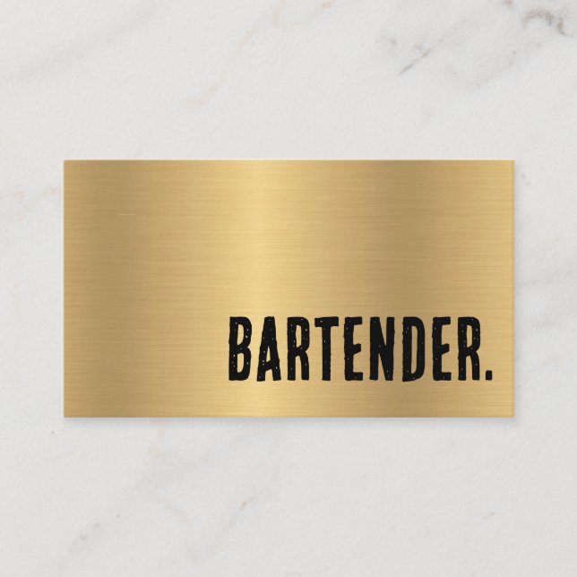 Tarjeta De Visita Barman de oro Faux Premier (Anverso)