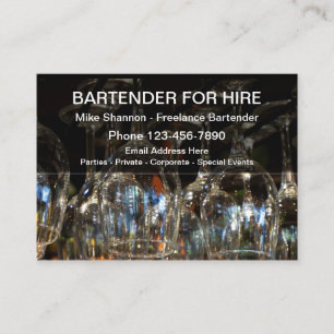 Tarjeta De Visita Barman Genial para Contratar