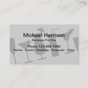 Tarjeta De Visita Barman Mixólogo Freelance