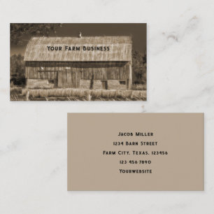 Tarjeta De Visita Barn Sepia Brown Vintage Country Rústica Granja