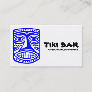 Tarjeta De Visita Barra de Tiki - azul, negro y blanco