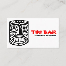 Tarjeta De Visita Barra Tiki - Negro, rojo y blanco