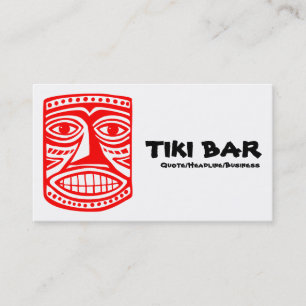 Tarjeta De Visita Barra Tiki - Rojo, Negro y Blanco