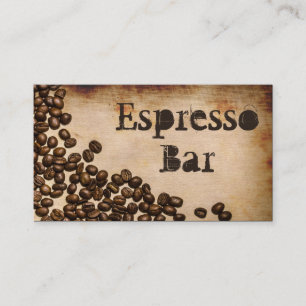 Tarjeta De Visita Barra vieja del café express de la arpillera -
