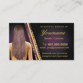 Tarjeta De Visita Barras de salón de trenzas de pelo localizado