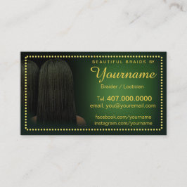 Tarjeta De Visita Barras de salón de trenzas de pelo localizado