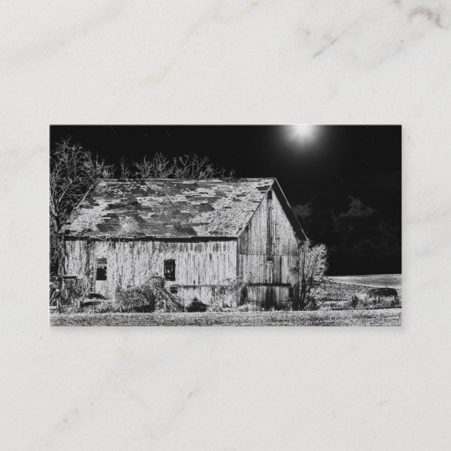 Tarjeta De Visita Barrera rural de noche (Anverso)