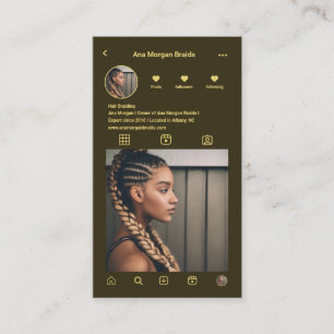 Tarjeta De Visita Barreras verdes oscuras Instagram Photo Grid códig