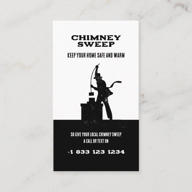 Tarjeta De Visita Barrido de chimenea | Profesional (Anverso)