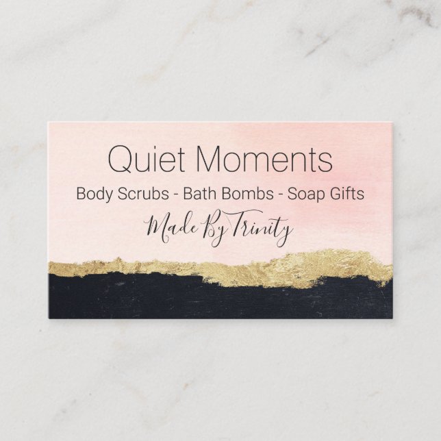 Tarjeta De Visita Barriga negra rosada hecha a mano jabón (Anverso)