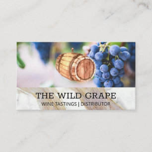Tarjeta De Visita Barril de vino   Uvas de vino