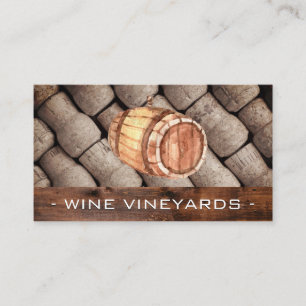 Tarjeta De Visita Barril de vino y corchos