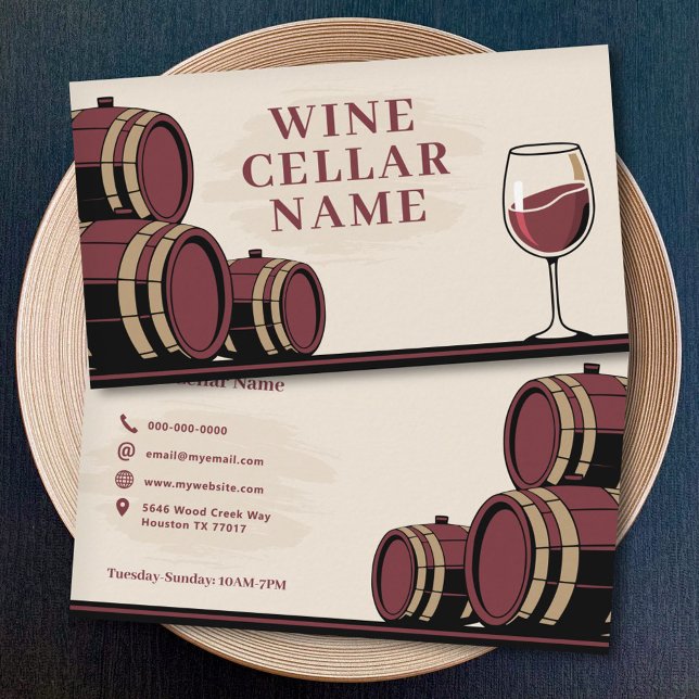 Tarjeta De Visita Barriles - Bodega de vino (Barrels - Wine Cellar Business Card)