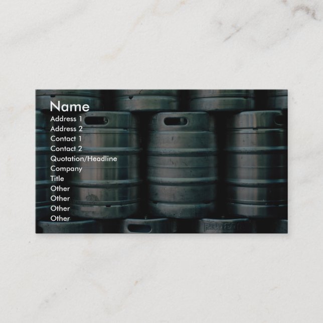 Tarjeta De Visita Barriles de cerveza geométricos, República Checa (Anverso)