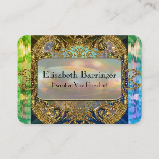 Tarjeta De Visita Barringer Bliss Bleu 3.5 Elegante profesional (Anverso)