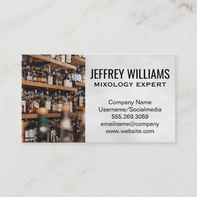 Tarjeta De Visita Barrita | Botellas de alcohol (Anverso)