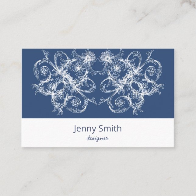 Tarjeta De Visita Barroco floral retro (Anverso)