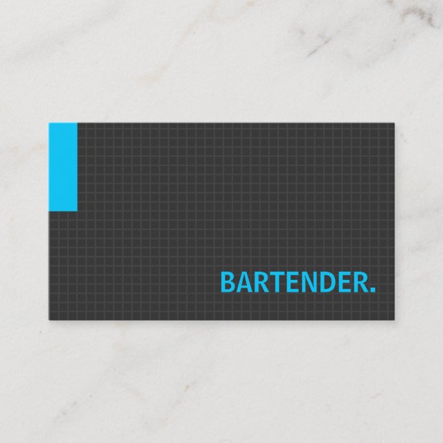 Tarjeta De Visita Bartender- Azul con múltiples propósitos (Anverso)