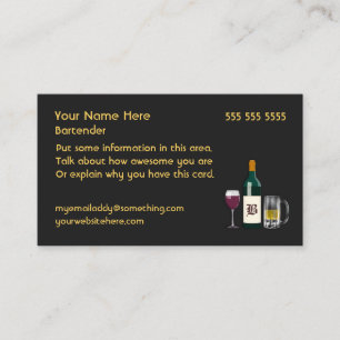 Tarjeta De Visita Bartender Black