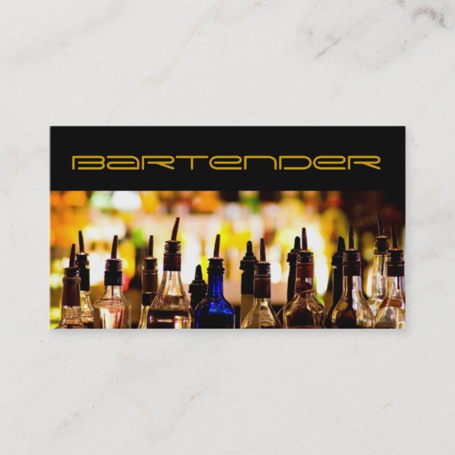 Tarjeta de visita Bartender moderna (Anverso)