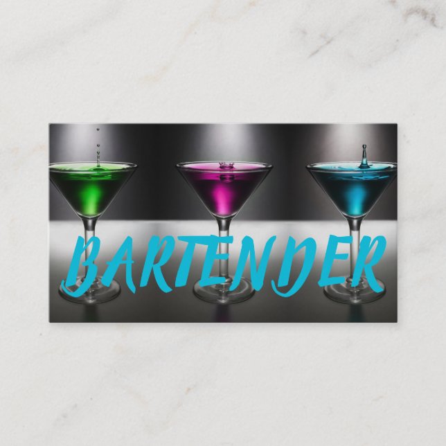 Tarjeta de visita Bartender moderna (Anverso)