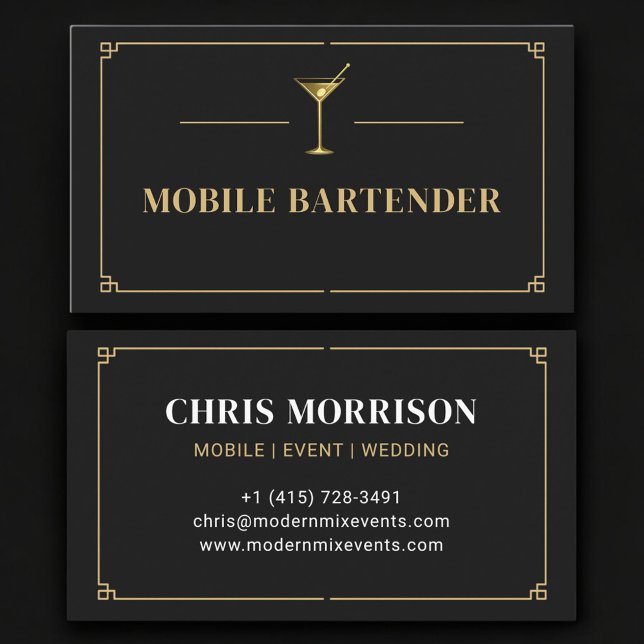 Tarjeta De Visita Bartender Móvil Profesional (Subido por el creador)