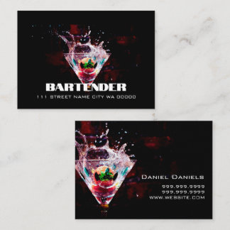 Tarjeta De Visita Bartender Nightlife Business Card
