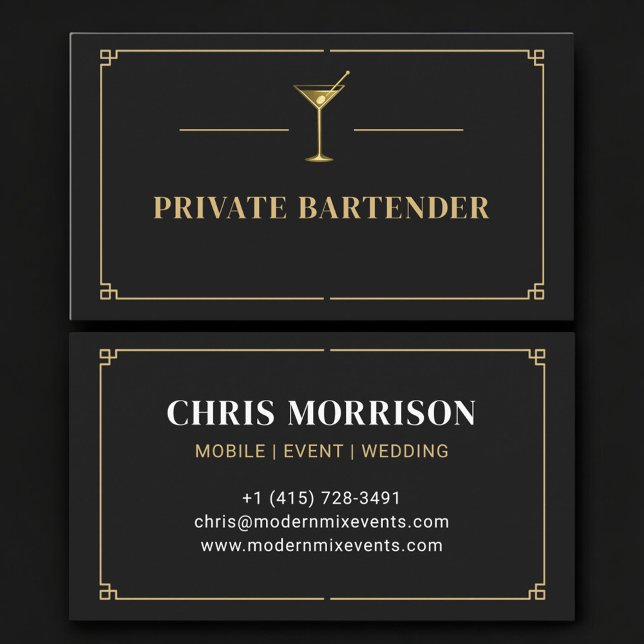 Tarjeta De Visita Bartender Privado Profesional (Subido por el creador)