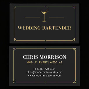 Tarjeta De Visita Bartender Profesional de Bodas