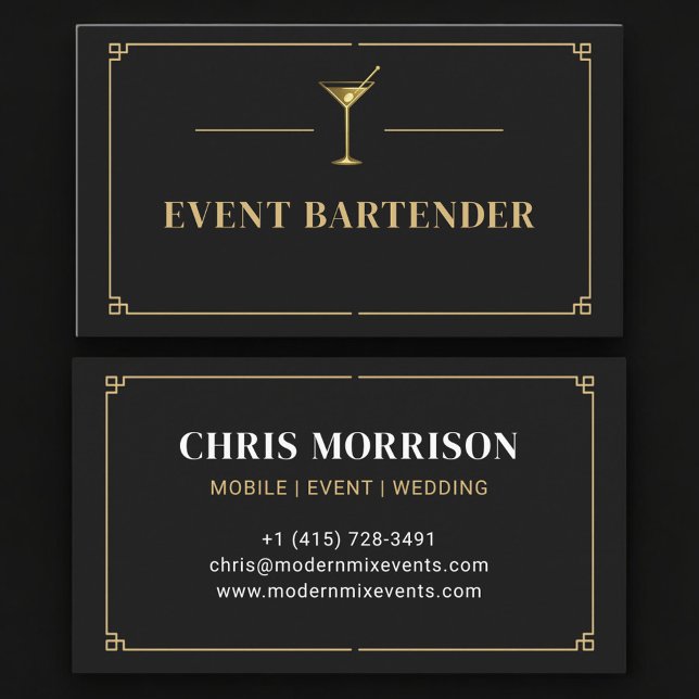 Tarjeta De Visita Bartender Profesional de Eventos (Subido por el creador)