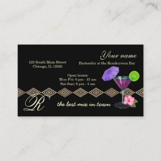 Tarjeta De Visita Bartender/Propietario