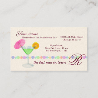 Tarjeta De Visita Bartender/Propietario
