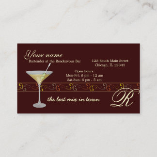 Tarjeta De Visita Bartender/Propietario