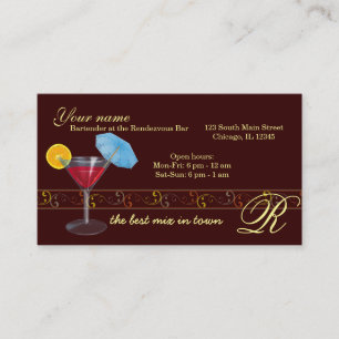 Tarjeta De Visita Bartender/Propietario
