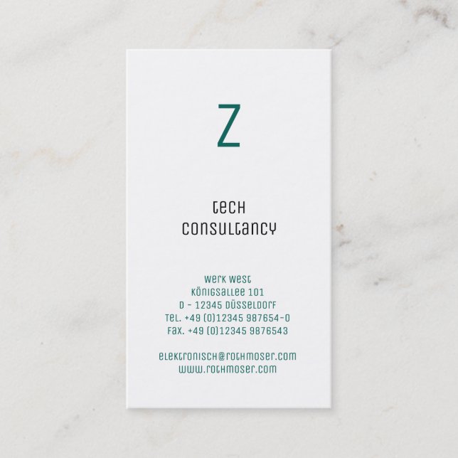 Tarjeta De Visita Basado en la tipografía (Anverso)