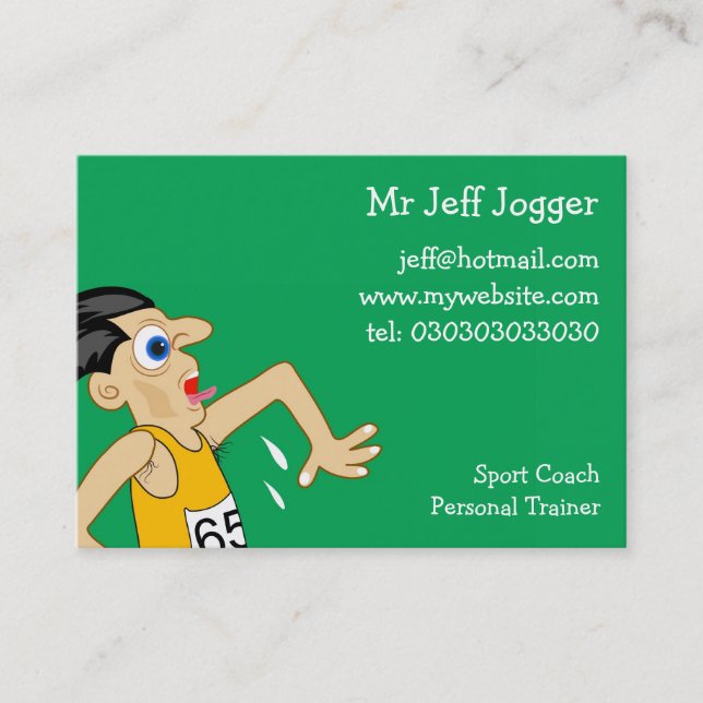 Tarjeta De Visita Basculador, Sr. Jeff Jogger (Anverso)